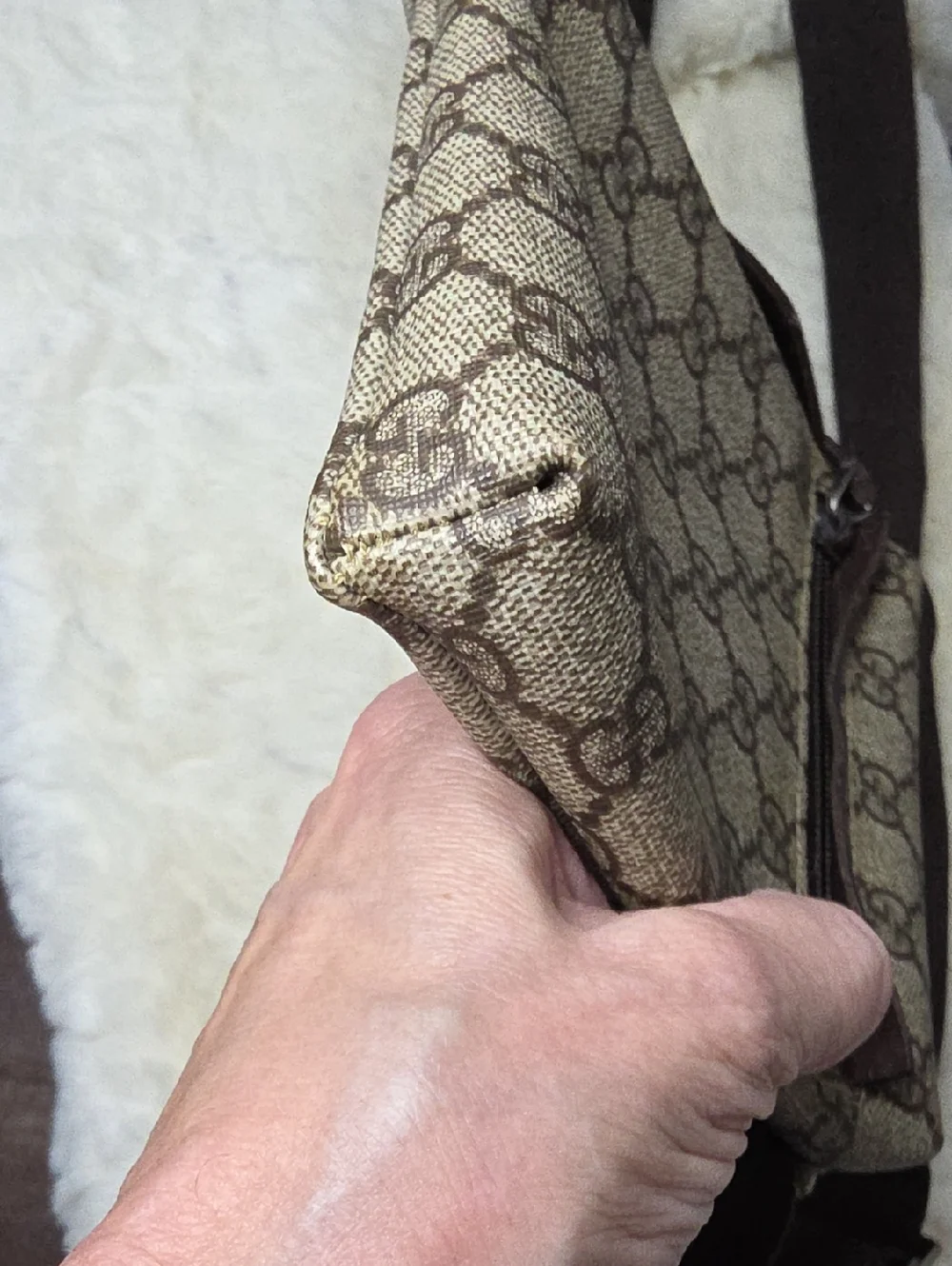 Gucci Beige/Brown Monogram Sling Belt Bag - Picture 8 of 10